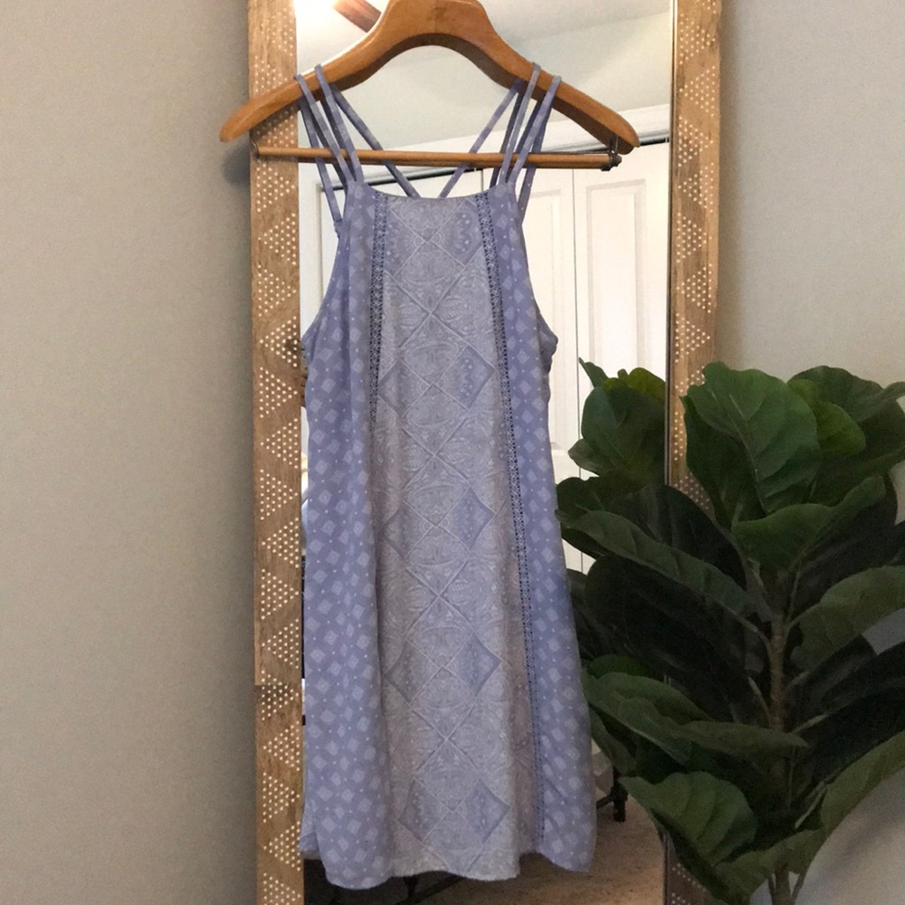 Periwinkle Mini Dress with CrissCross Straps